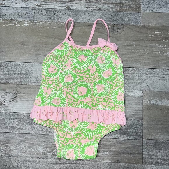 Lilly Pulitzer Toddler Girl One-Piece Swim Suit Lion Cub Print Size 18-24M - Picture 1 of 4